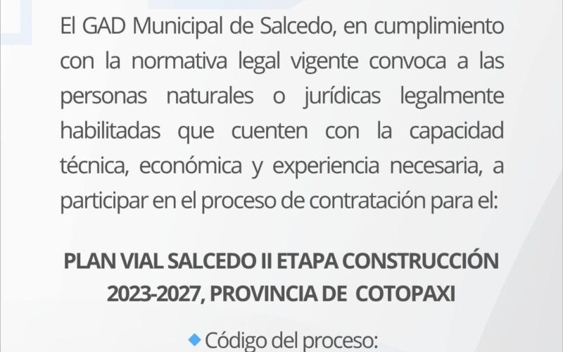 Convocatoria PLAN VIAL